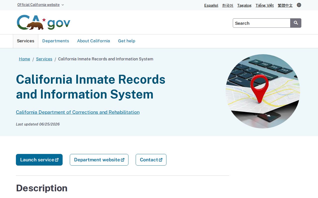 CA.gov CIRIS service for San Francisco County released inmate state-prison search